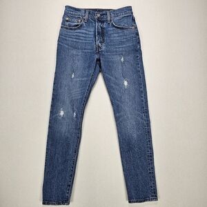 Levi's 501 Straight Leg Distressed Medium Wash